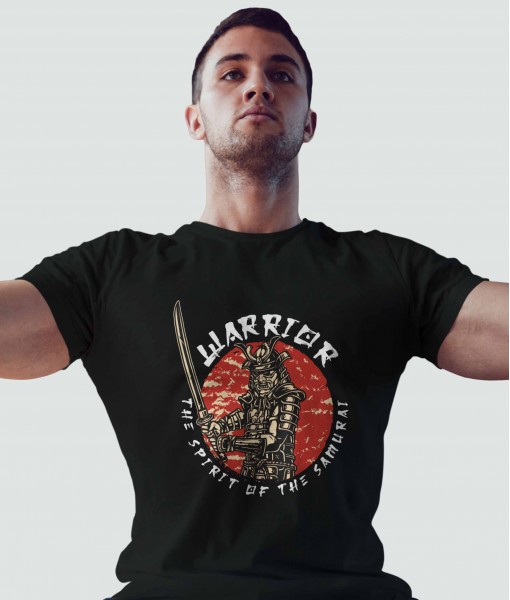 Мъжка тениска с щампа Арт The spirit of samurai Two - TShirtArtShop.com